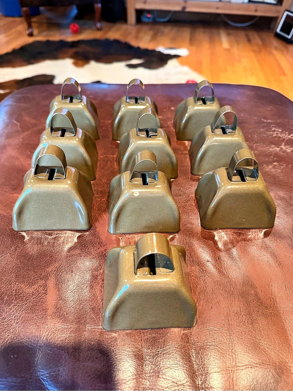 Gold Metal Cow Bell Set of 10